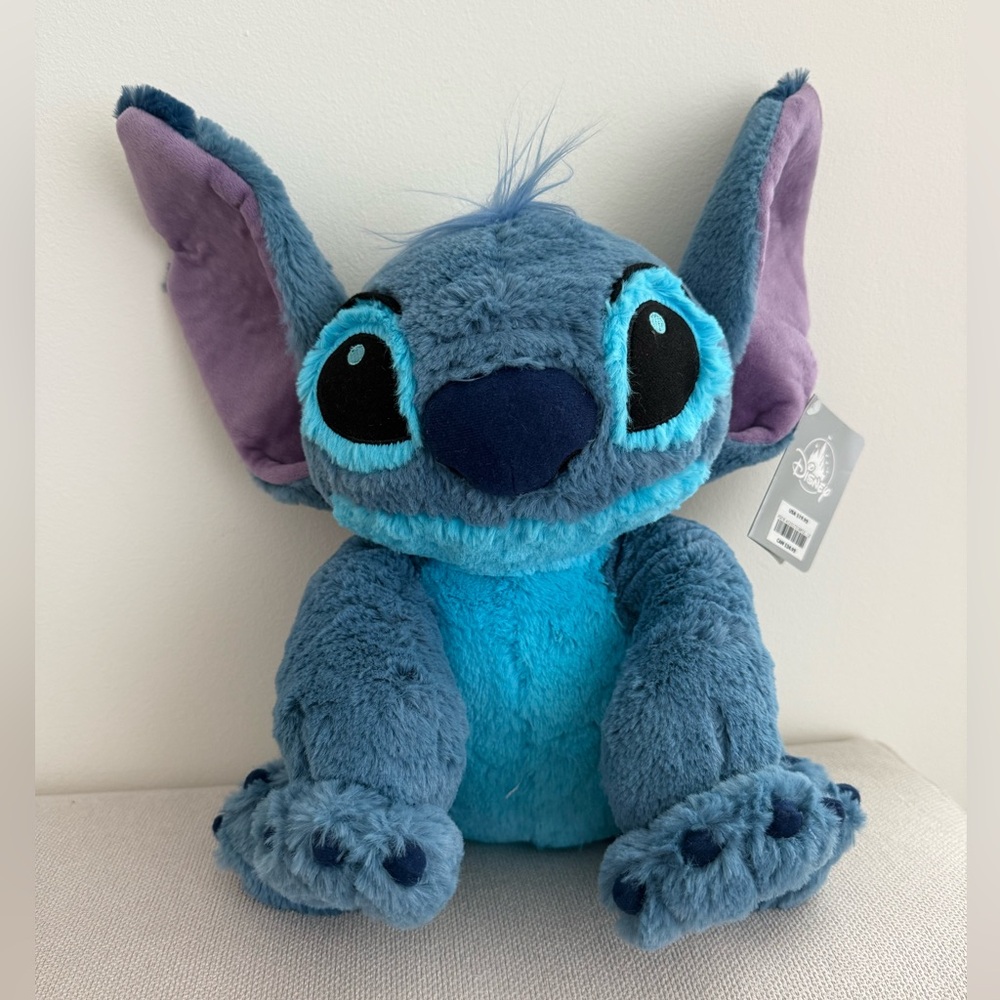 Disney Store Plush Stitch Lilo Blue Alien 15" Medium Stuffed Animal Soft Toy